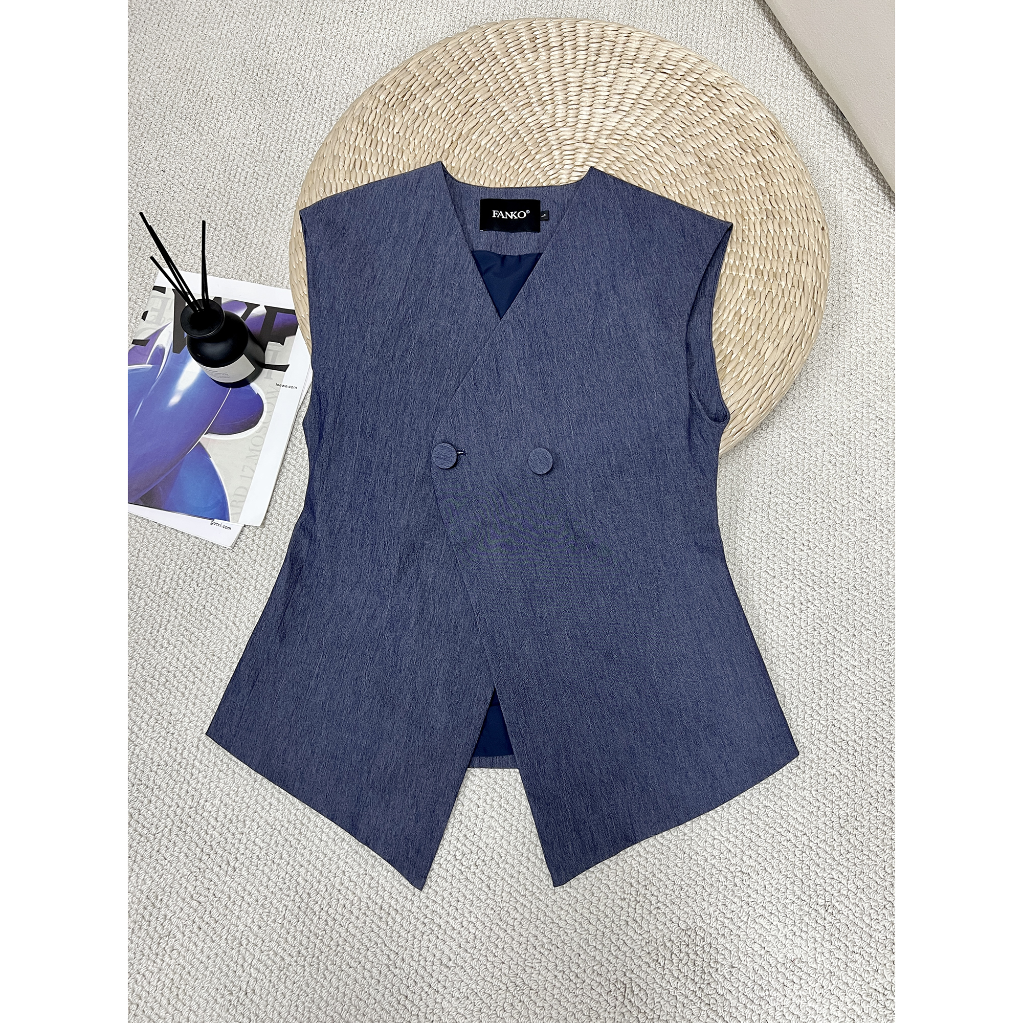 深蓝色牛仔马甲8806（清）