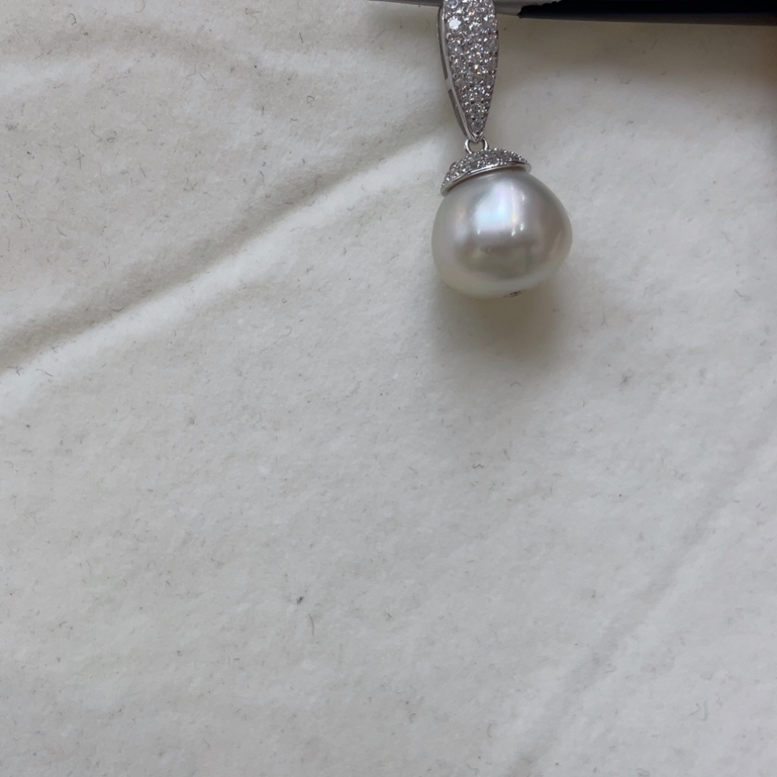 银S925镶嵌吊坠(不含链)海水珍珠