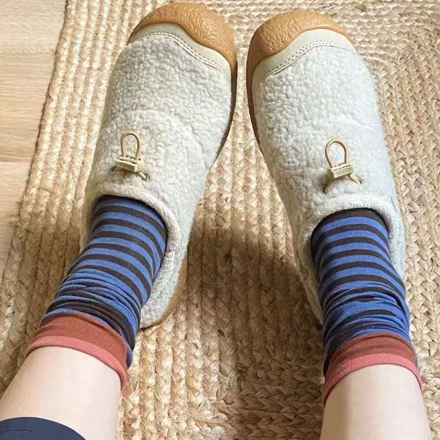 可恩小羊蹄软底毛毛鞋女冬季外穿半拖鞋保暖户外休闲鞋加绒半拖鞋