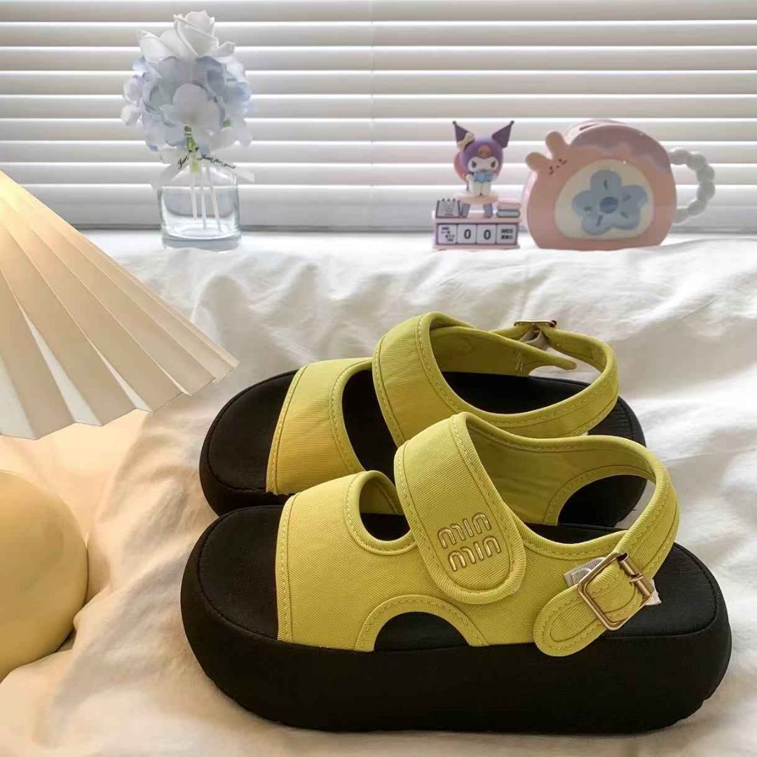 f203 魔术贴露趾凉鞋女夏外穿新款网红超火厚底增高罗马凉拖鞋