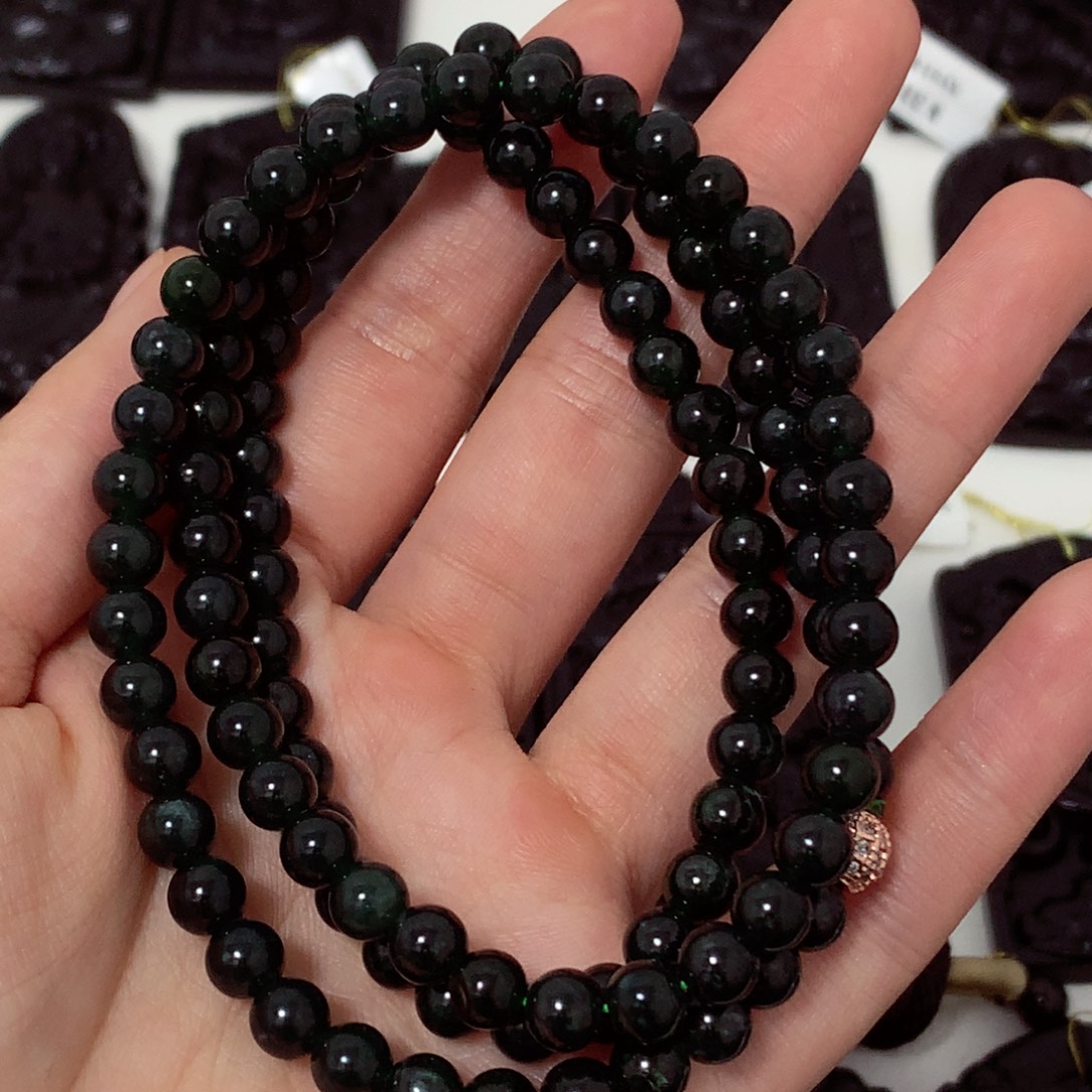 翡翠未镶嵌颈饰天然缅甸a货钢琴黑挂件