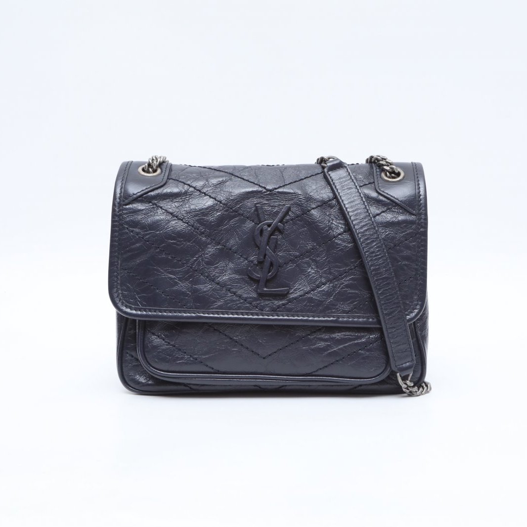 99新 YSL/圣罗兰 积分姑姑155590Niki 21 D扣蓝色包