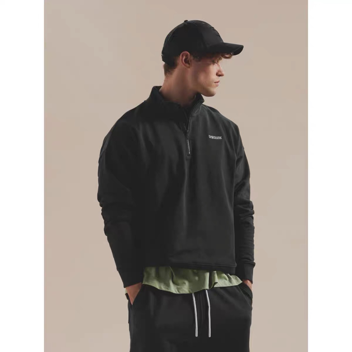 顶到天花板 GYMSHARK RESTDAY 1/4ZIP立领半拉链运动卫衣宽松落肩