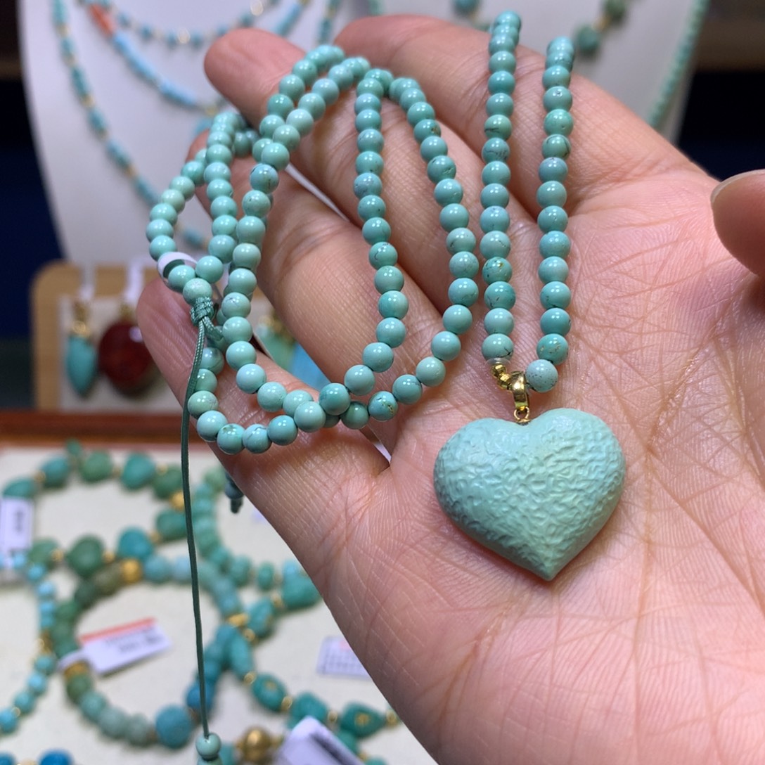 绿松石18K金镶嵌项链