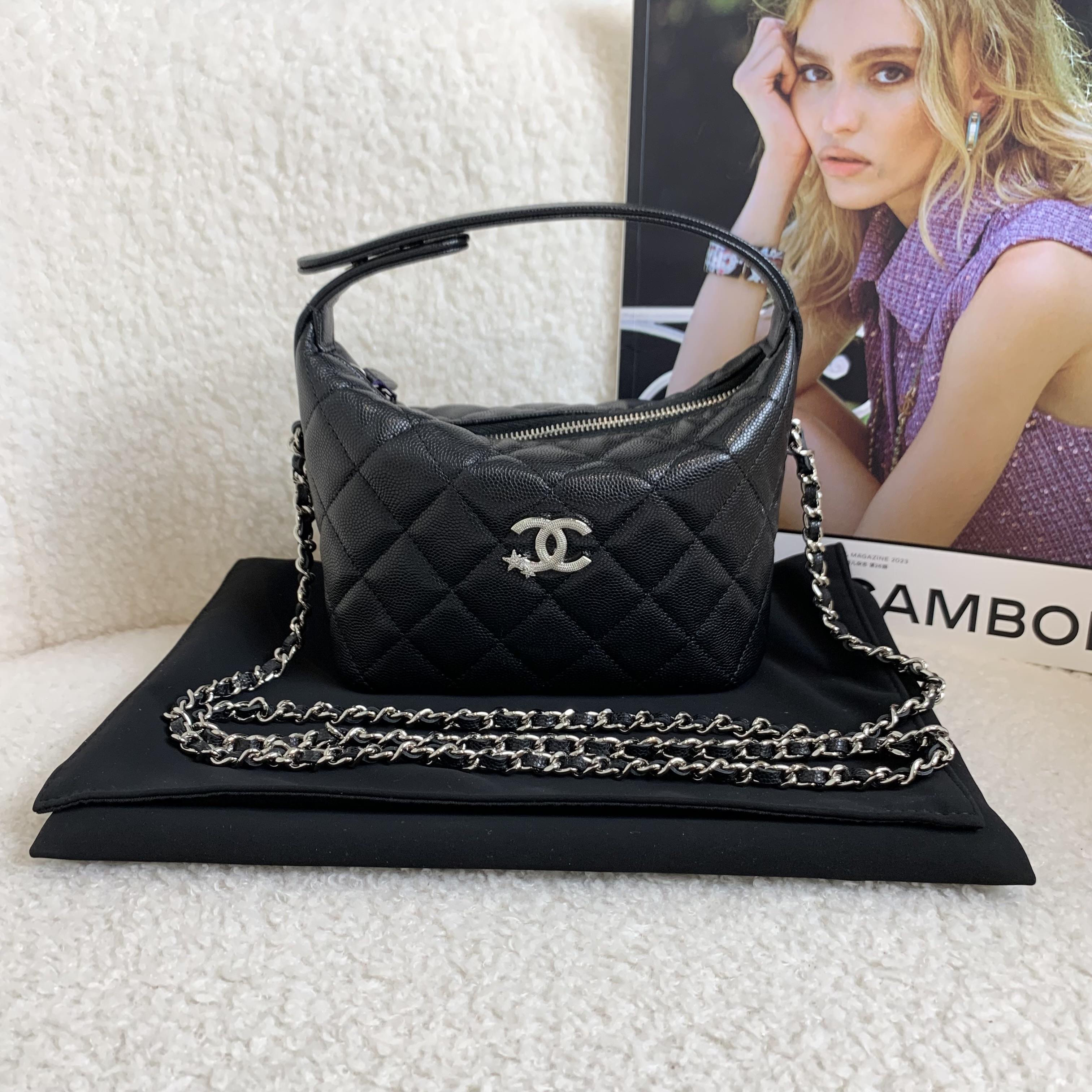 99新 Chanel/香奈儿 壹臻/25B黑银牛彗星饭盒包/11194926