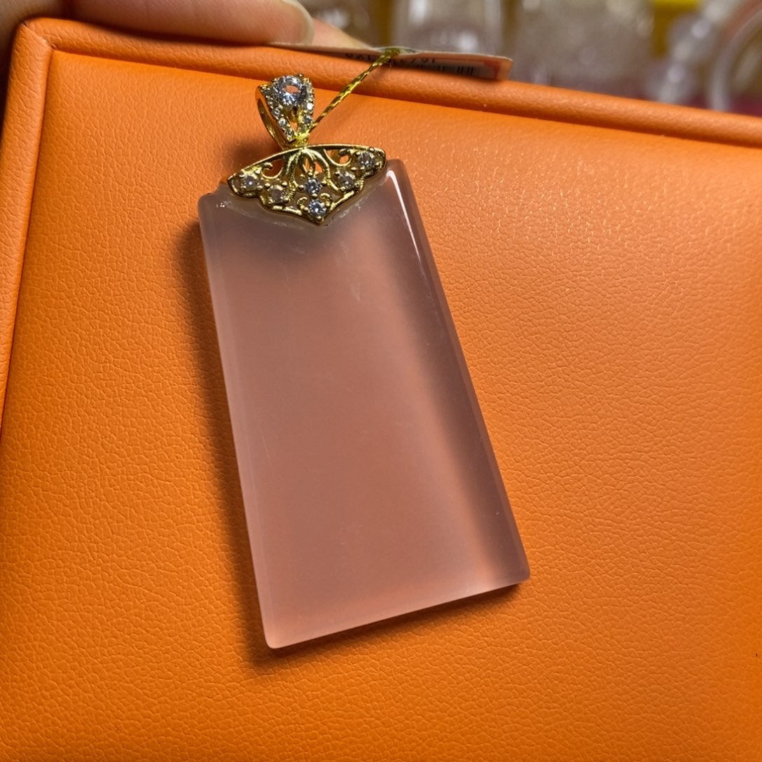 麦***怡石英质玉银S925镶嵌吊坠(不含链)