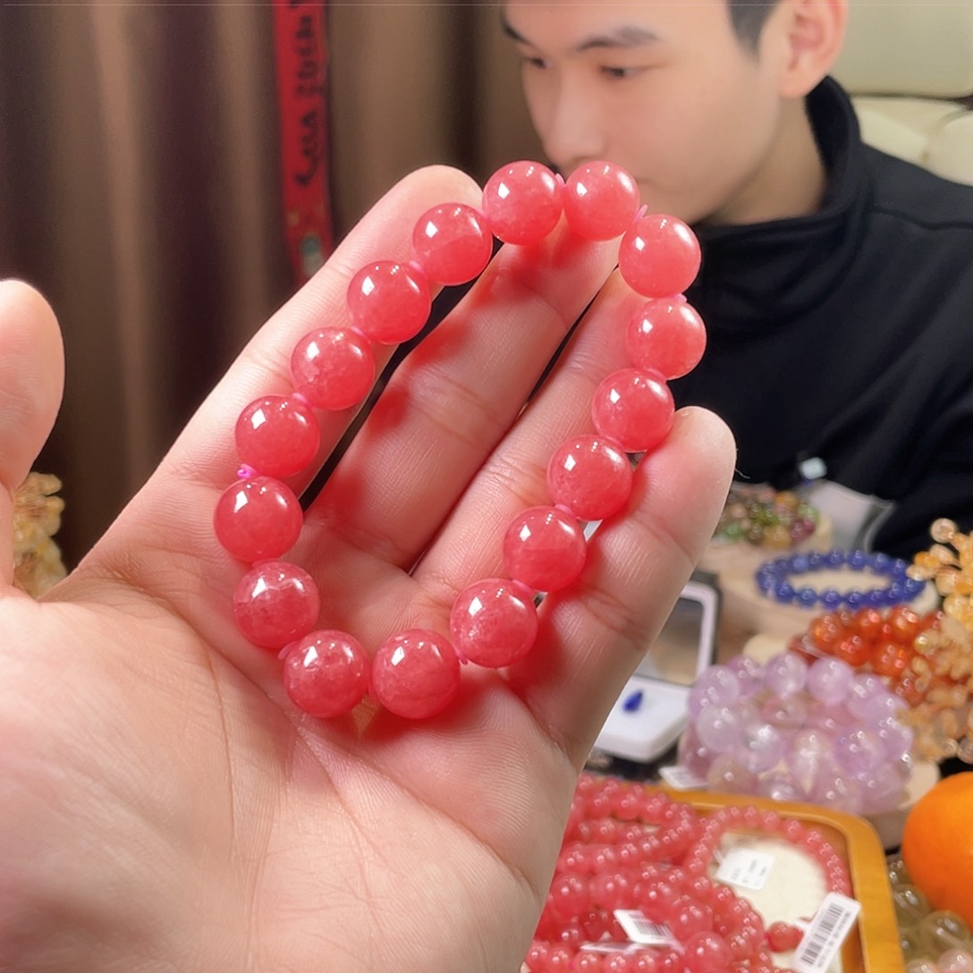 菱锰矿（红纹石）手绳未镶嵌红纹石13mm