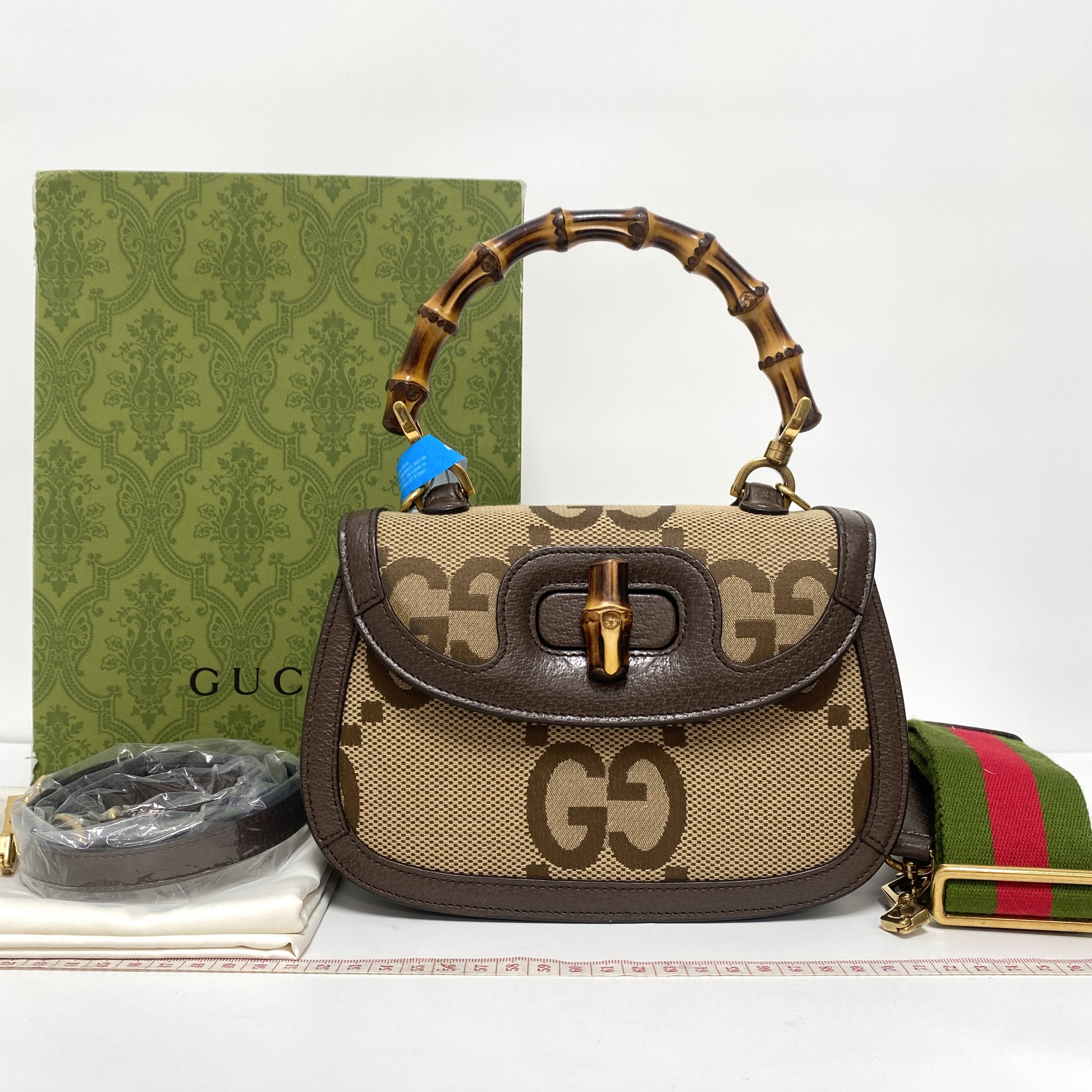 99新 GUCCI/古驰 静文专属 古驰大花竹节斜挎包 JK1707