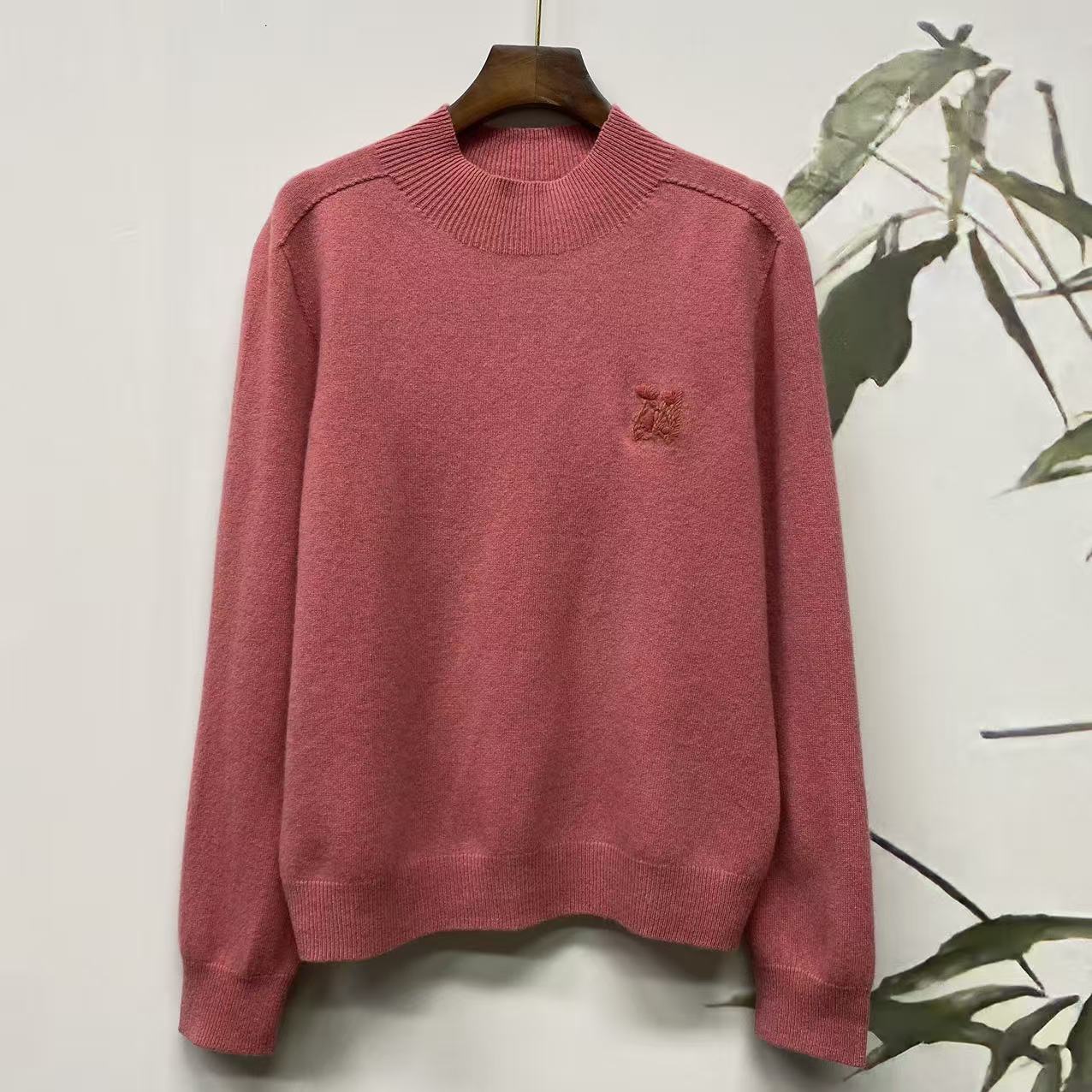 知羽.香云 秋冬新款半高领100绵羊毛精致绣花百搭针织毛衣ZY2190