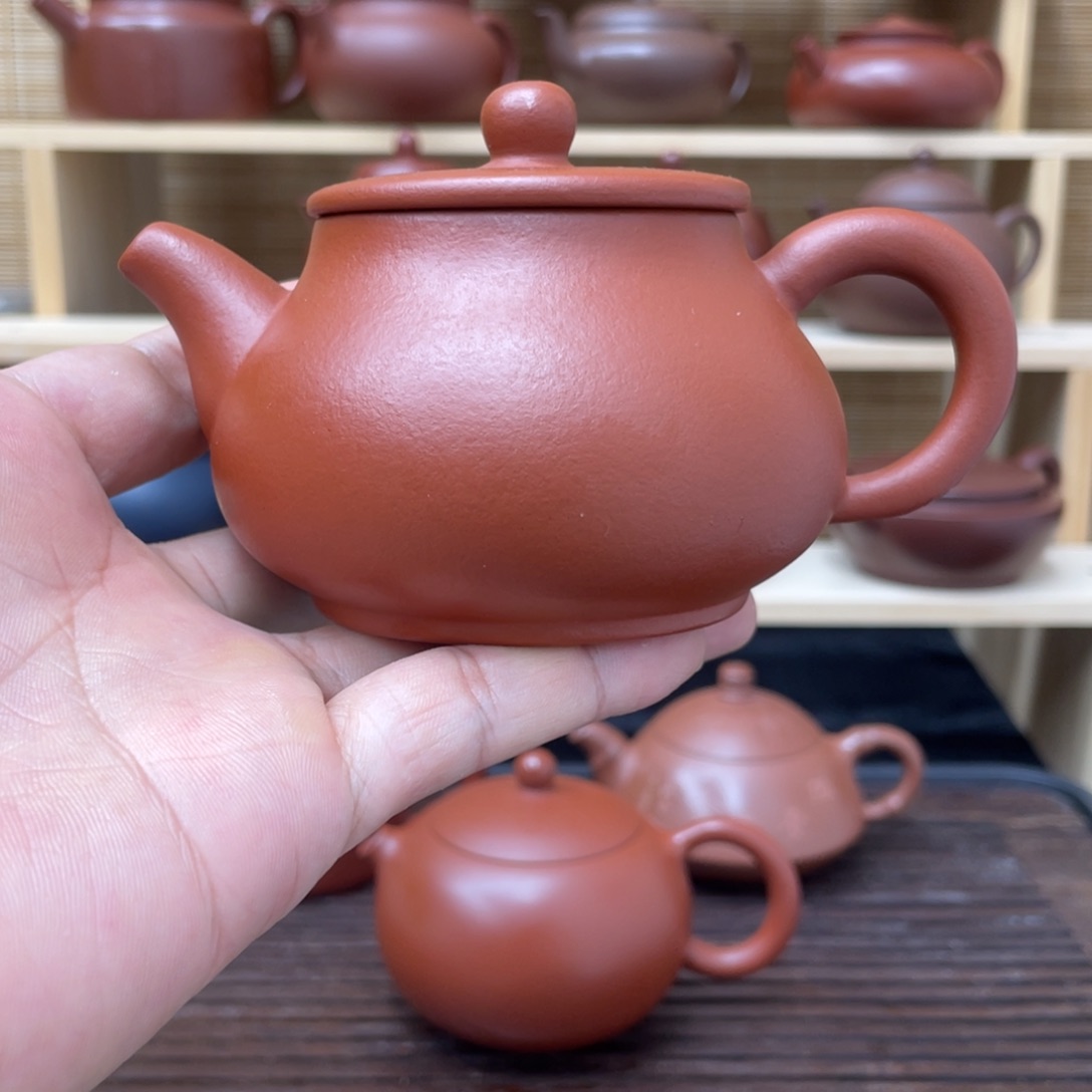 茶壶紫砂半手工朱泥君子壶 160CC
