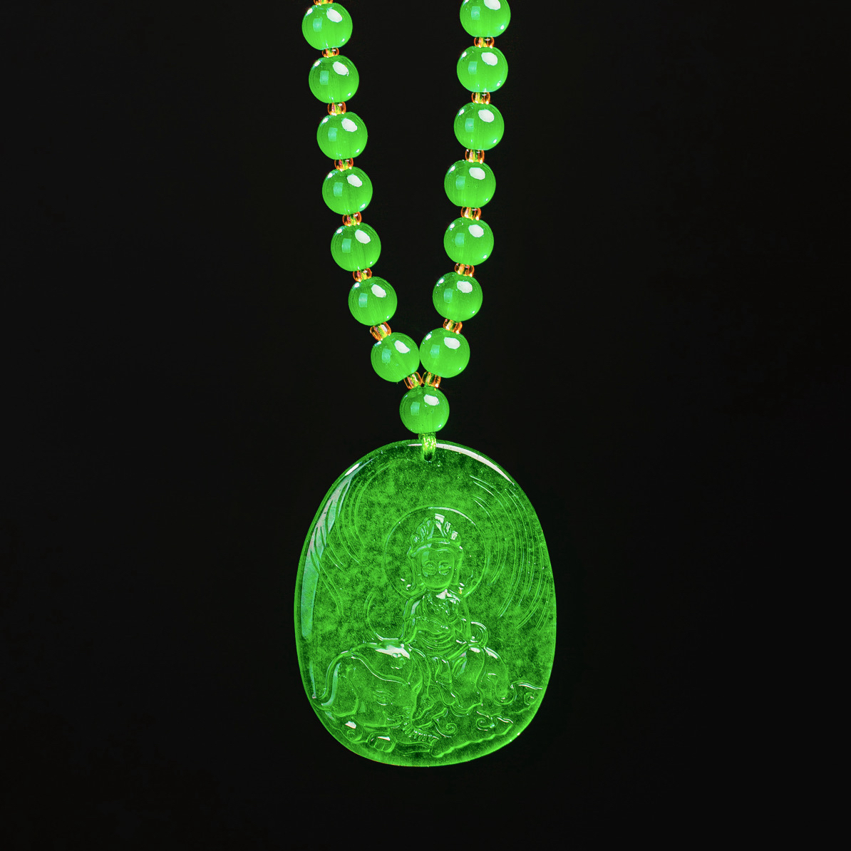 ｛小军高端甄选｝dsj16精美时尚绿色观音牌子