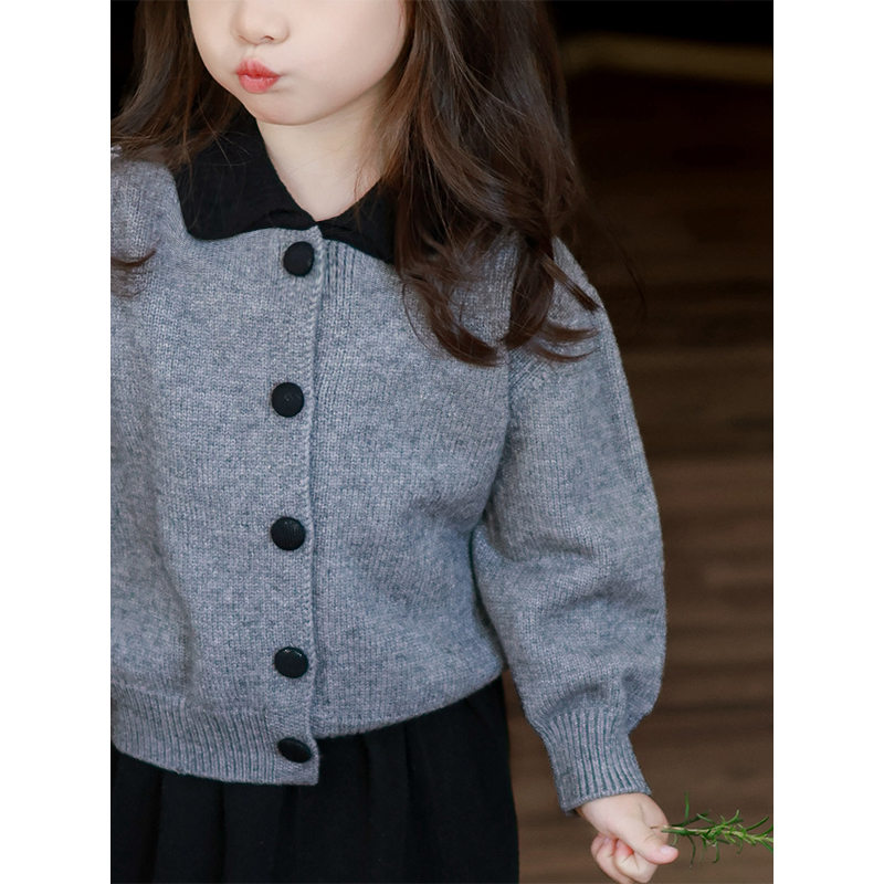 【推荐】女童法式毛衣开衫2025秋季新款休闲针织衫外套女童秋装宝宝