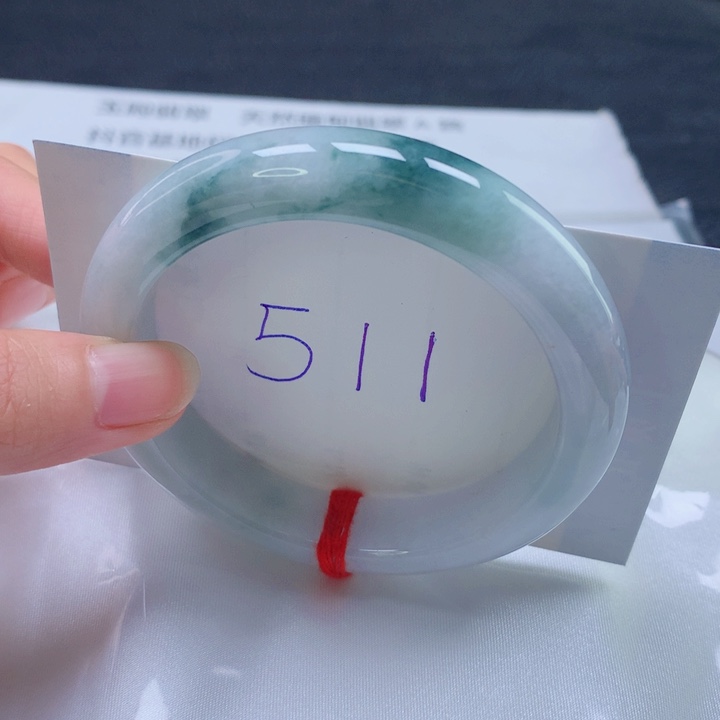 翡翠未镶嵌手镯圈口5758