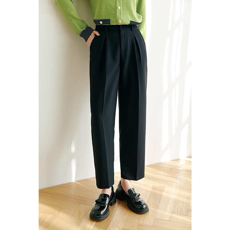 【朗文斯汀 旗舰同步】百搭休闲裤压褶锥形裤子2025春三标齐全