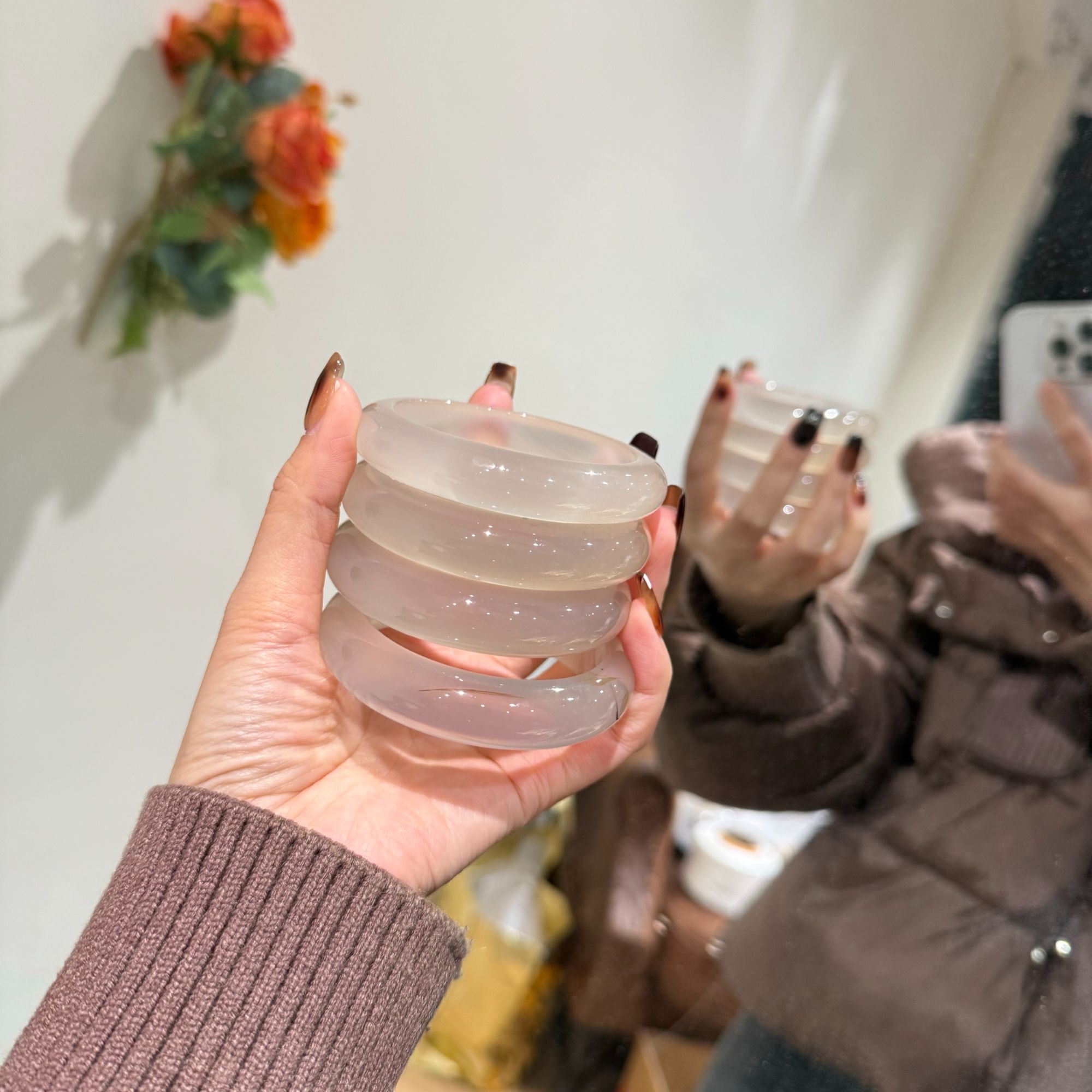 非金属仿水晶手镯 非金属水晶手镯 马料手镯 YSZ024