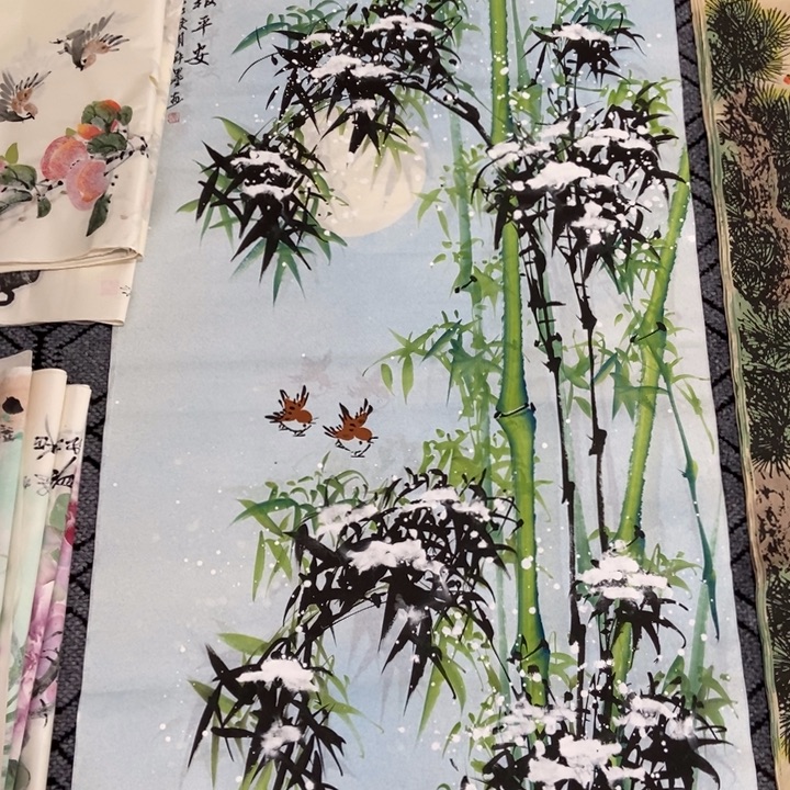 枕书斋画廊的直播间