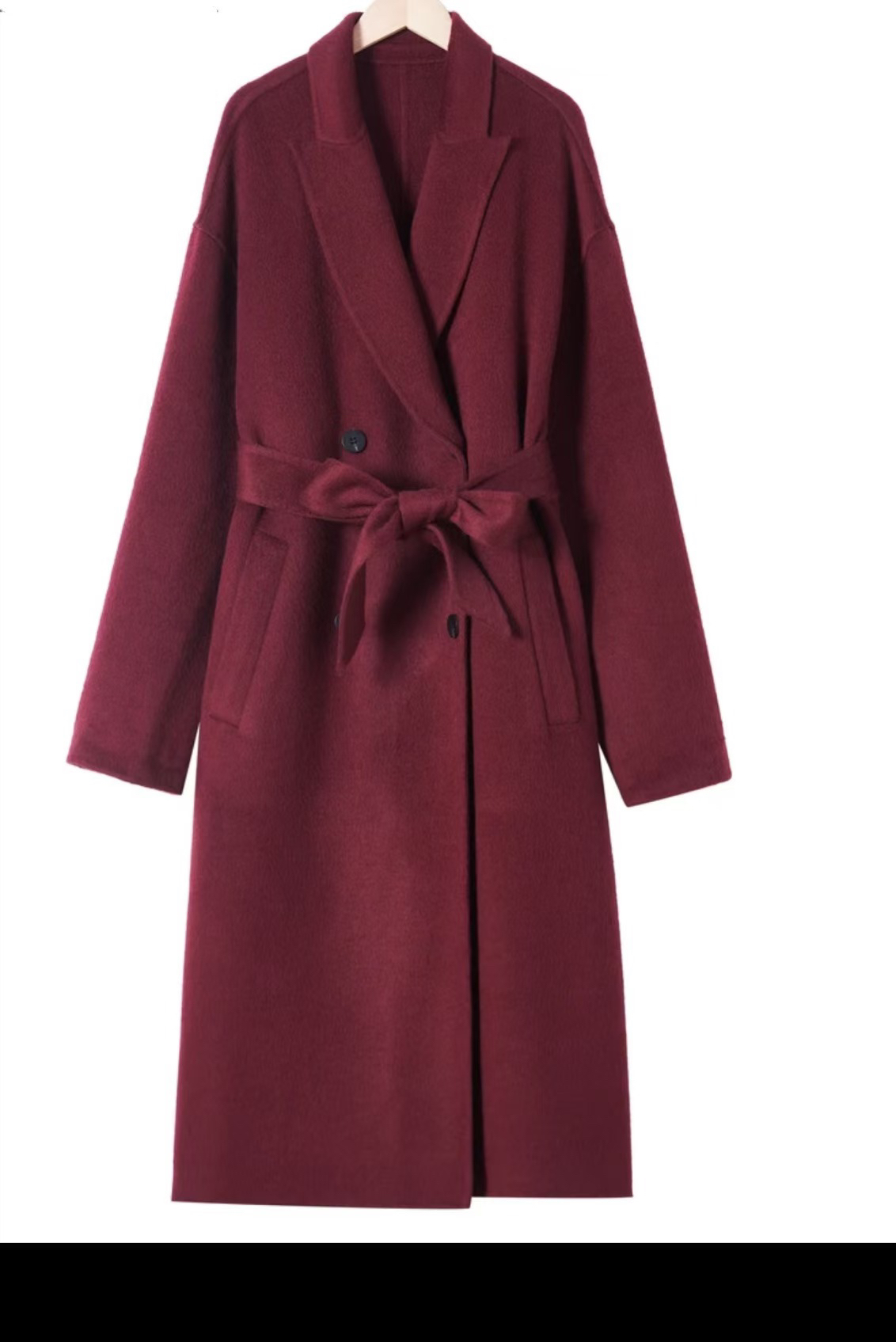 韩版宽松气质休闲中长款大衣毛女外套