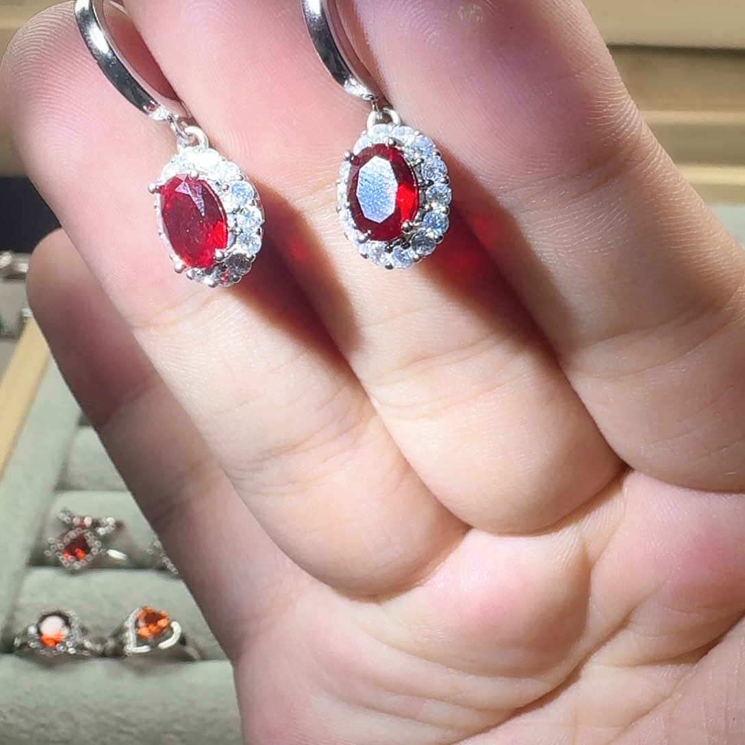 芙蓉石戒指银S925镶嵌