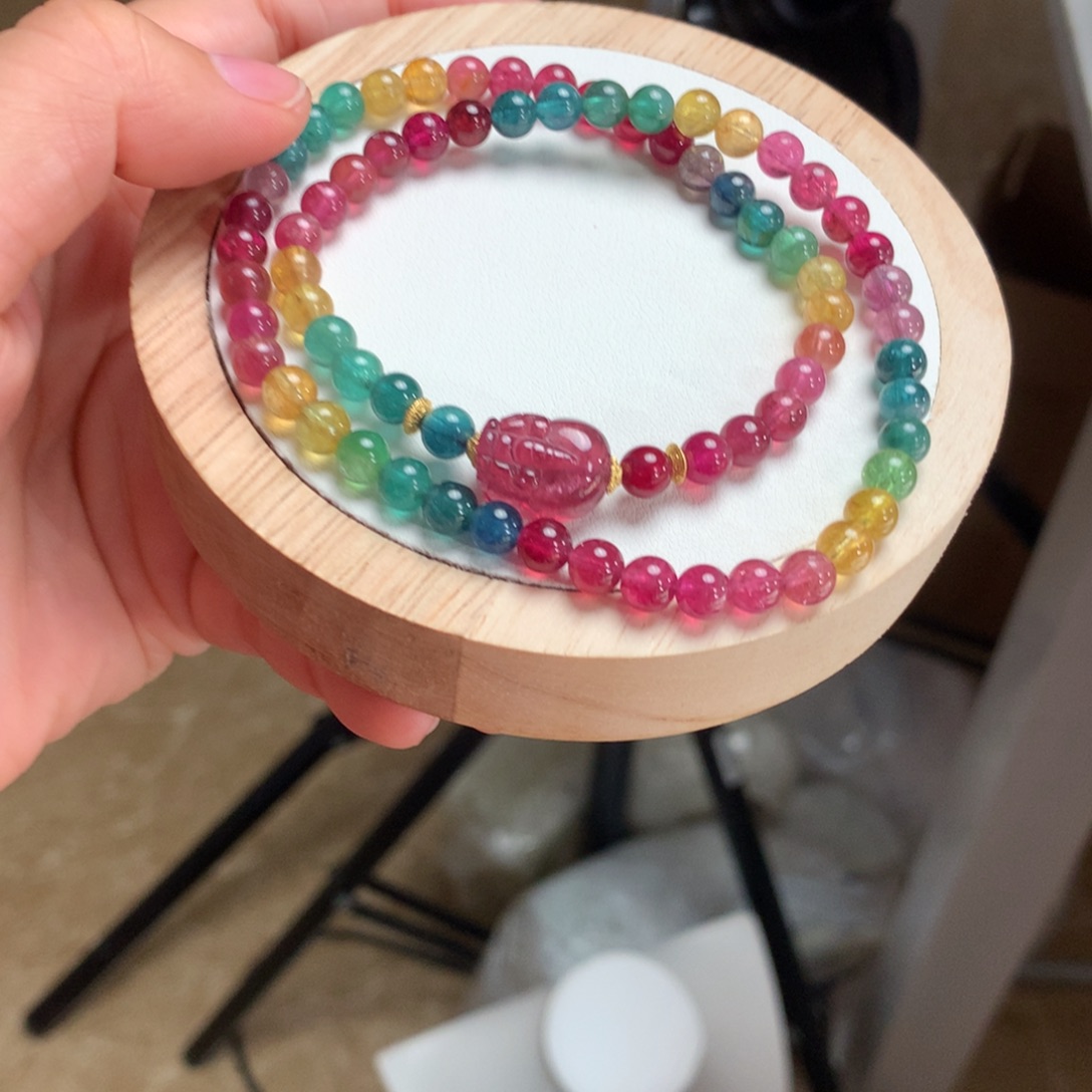 醒***吖手串未镶嵌碧玺手串