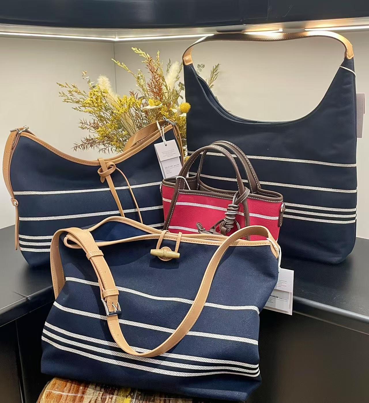 【慧慧包包铺】25年新款条纹包时尚百搭手提单肩斜挎包