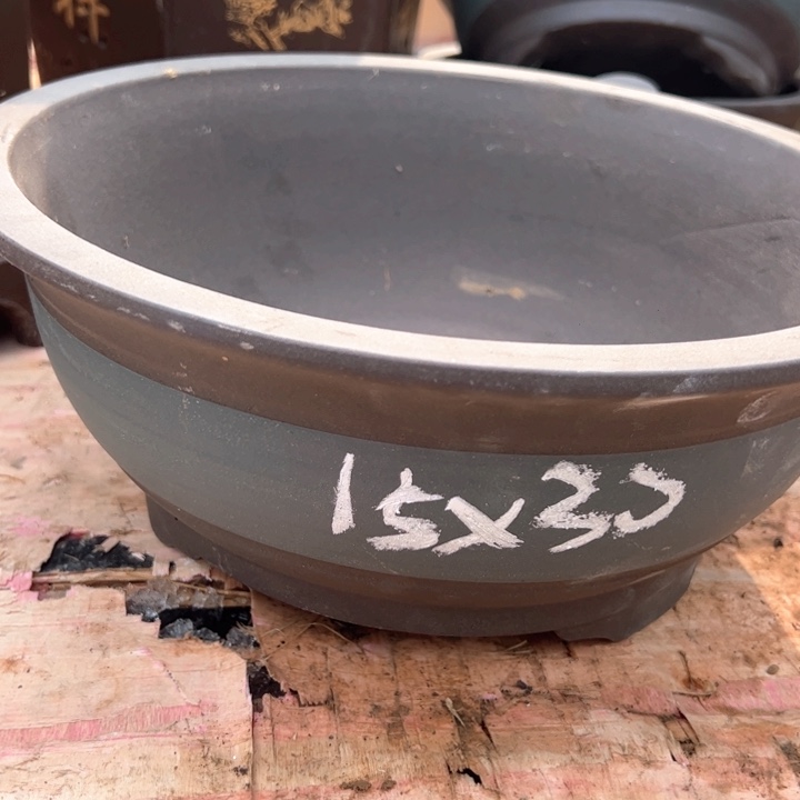 红陶紫砂碗盆口30