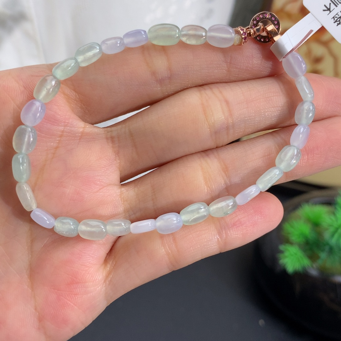 翡翠未镶嵌手串冰胶马卡龙手串