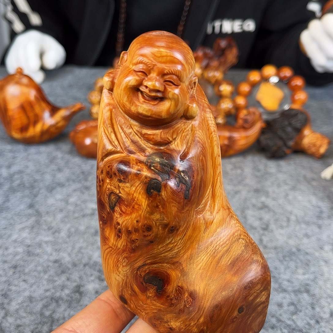 柏木（崖柏）金丝纹摆件把件