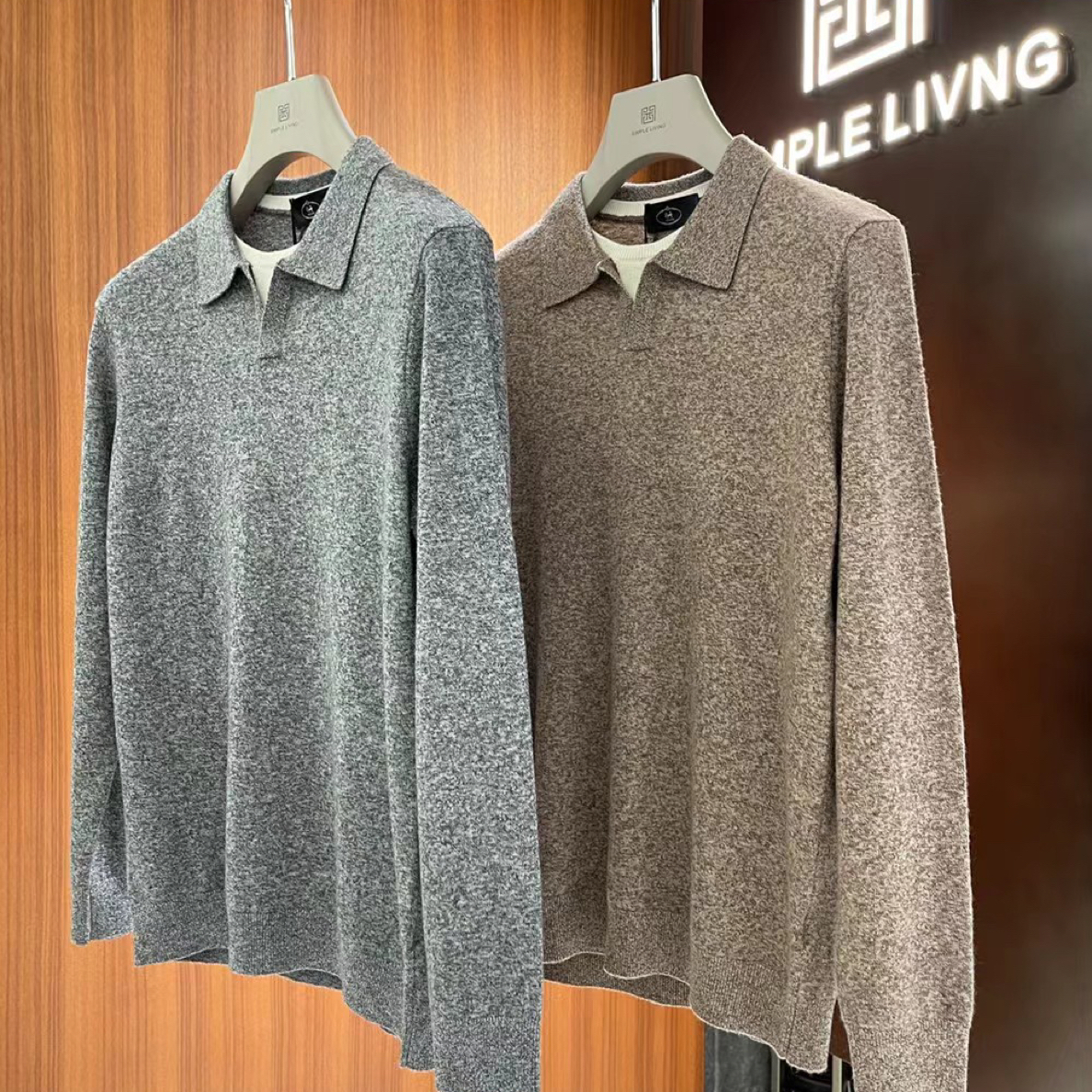 假两件男士老钱风羊绒衫94%绵羊毛6%羊绒