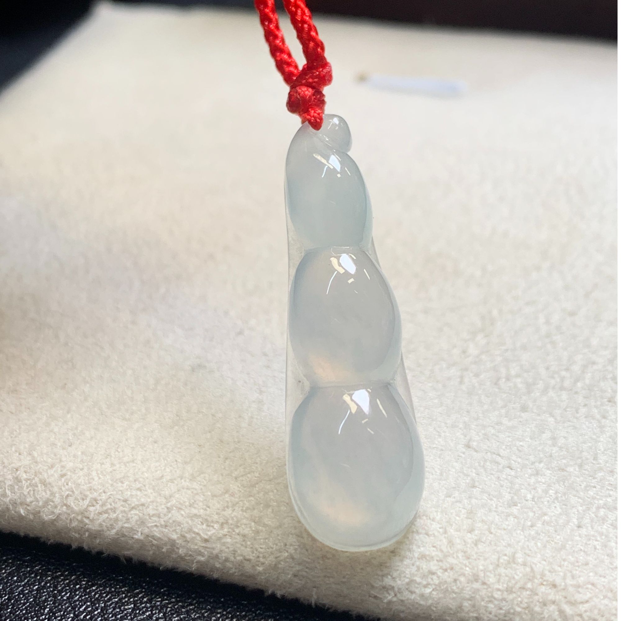 【金鑫】福豆翡翠吊坠*冰起胶福豆吊坠正缅翡翠A货厚装百搭简约