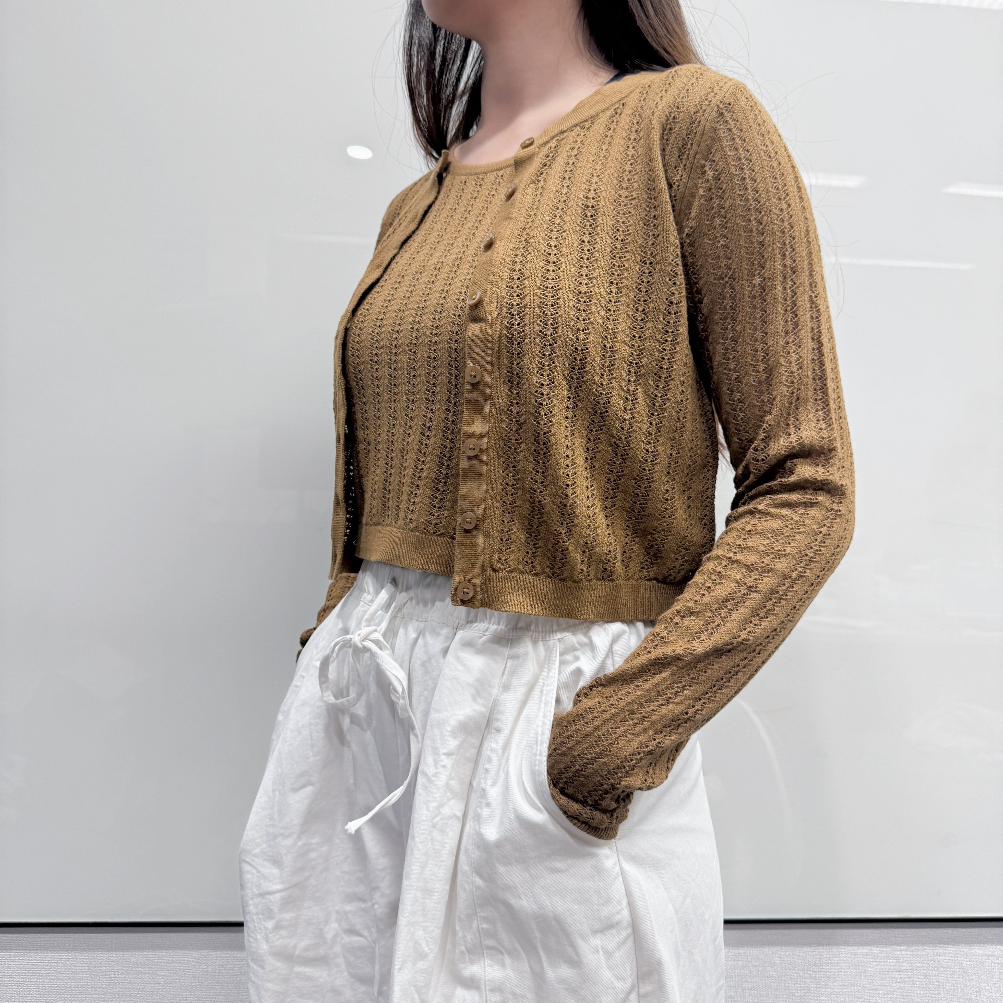 富婆同学会 |  外贸原单针织羊毛吊带套装镂空背心开衫064-18-12