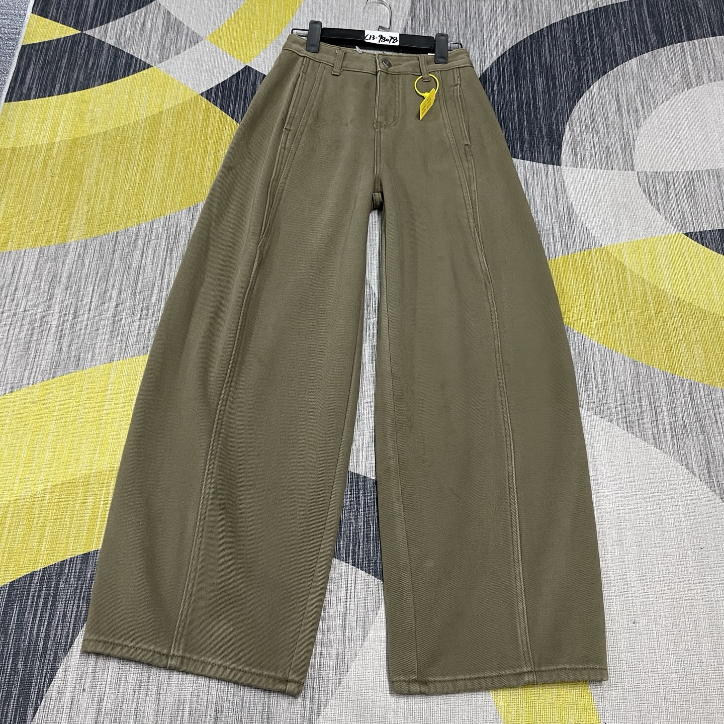 #C13-98078 加绒-厚绒 高品质 灰绿超帅超柔弯刀裤 无弹（不换退）