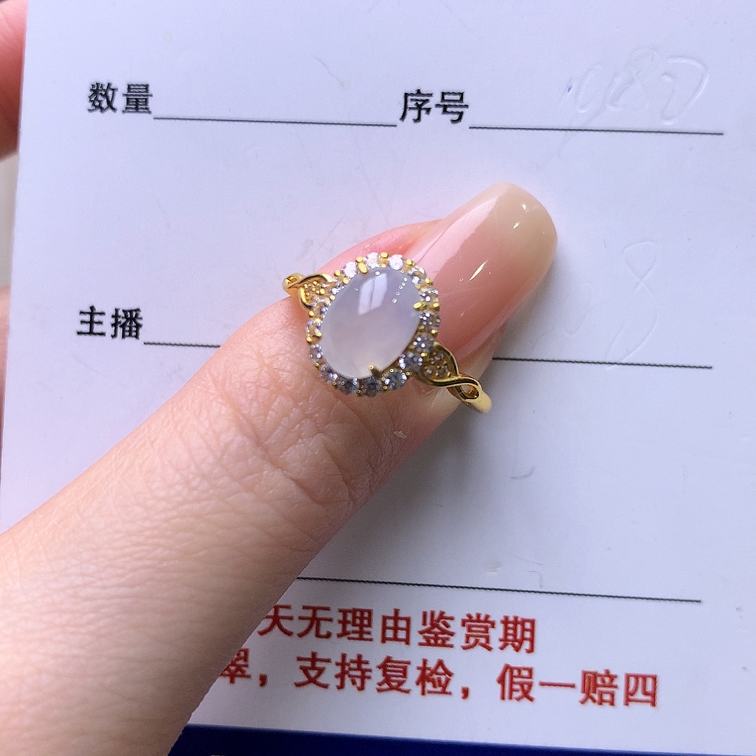 翡翠银S925镶嵌戒指