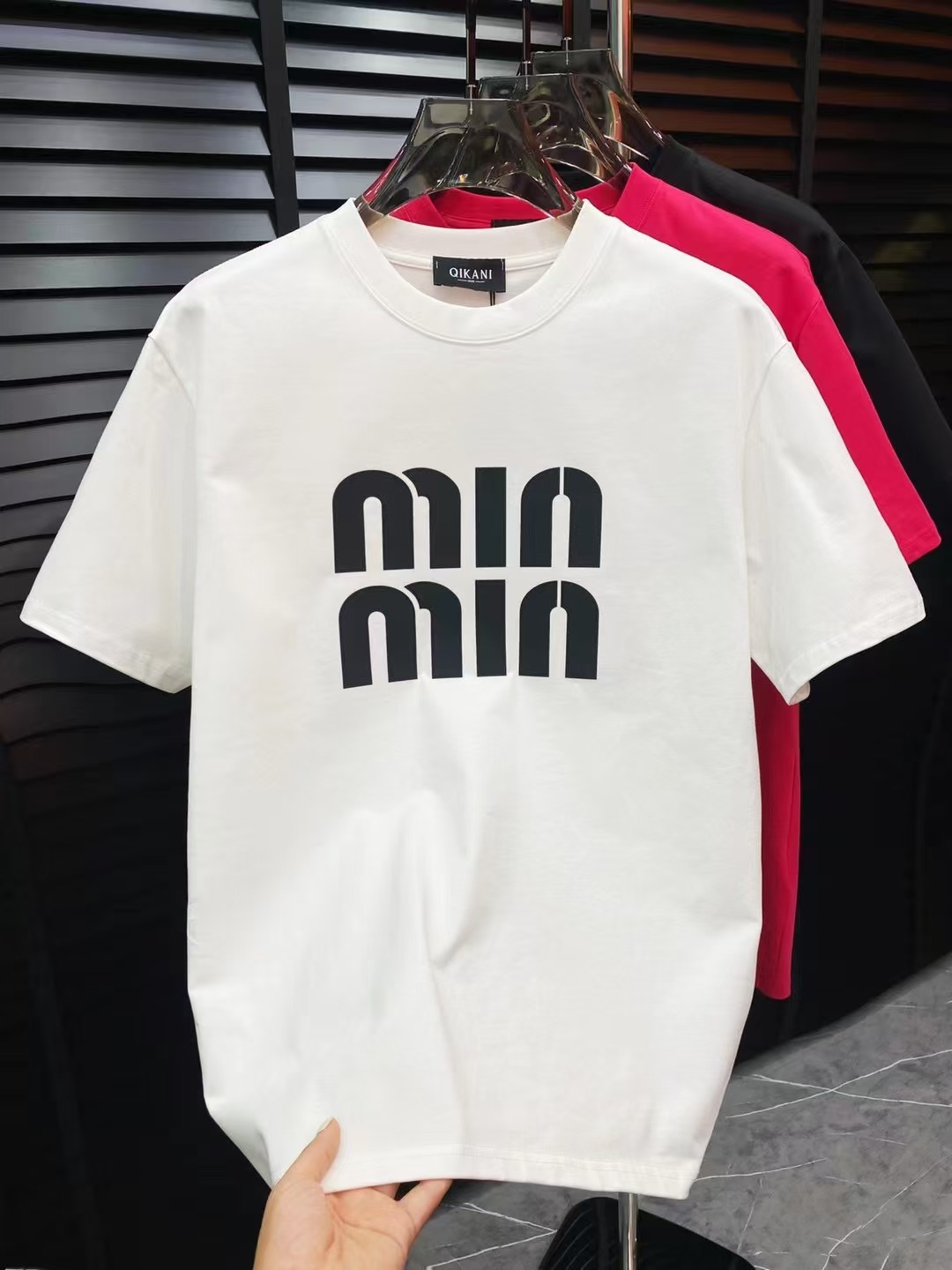 （LW）春季新款轻奢百搭时尚休闲纯棉圆领短袖T恤...