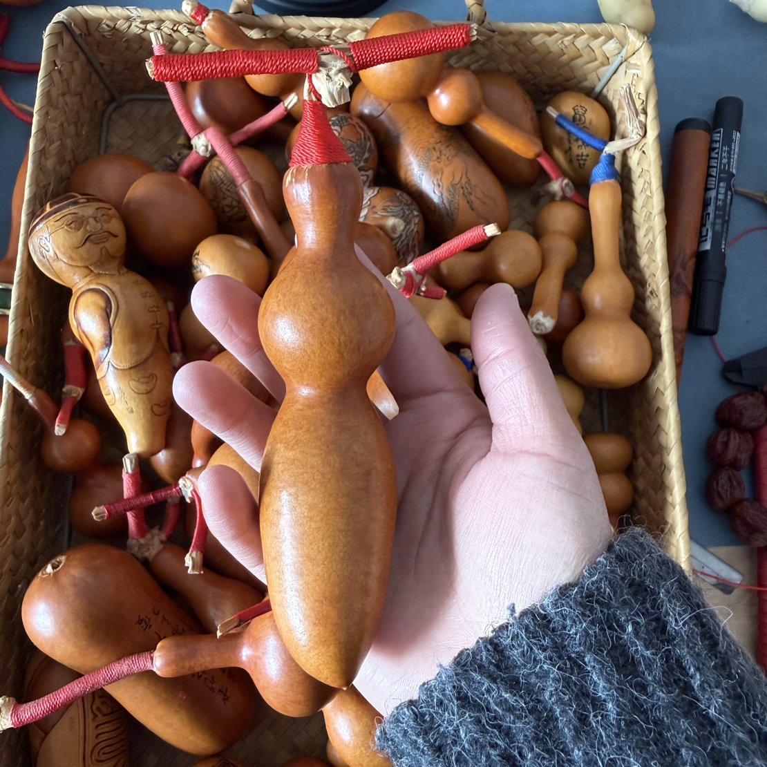 （不保龙头）天然精品小葫芦手把件文玩带龙头可盘玩的福禄葫芦