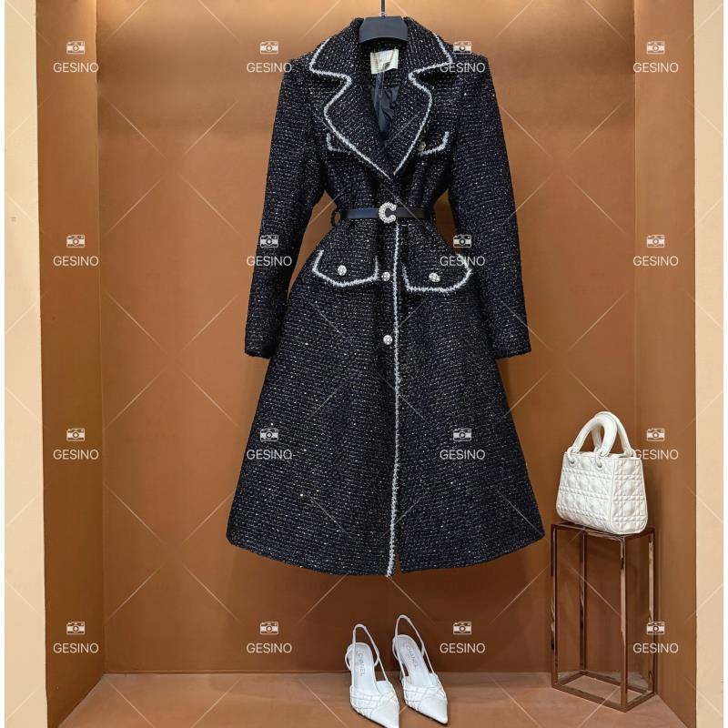 【悠悠】秋冬气质小香风时尚设计师外套轻奢黑色收腰QD-2025019