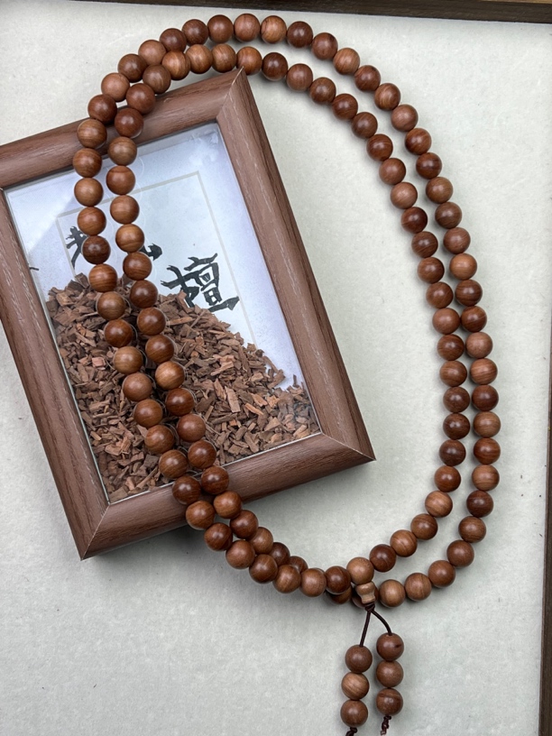 [清仑老山檀]1.0 佛珠 108 手持 脖挂 念珠 奶香 外放