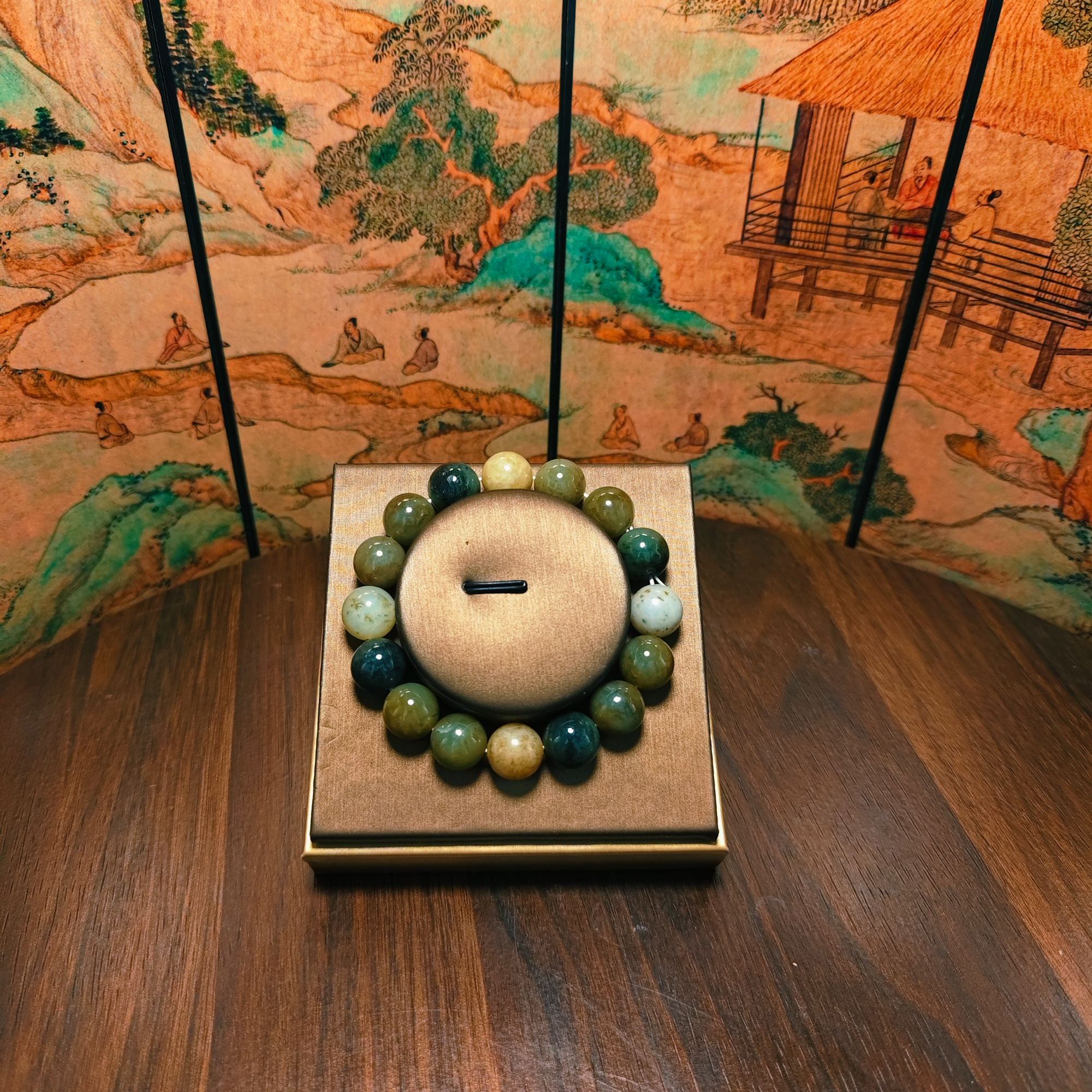 N和田玉多宝圆珠手串（卡12）0334