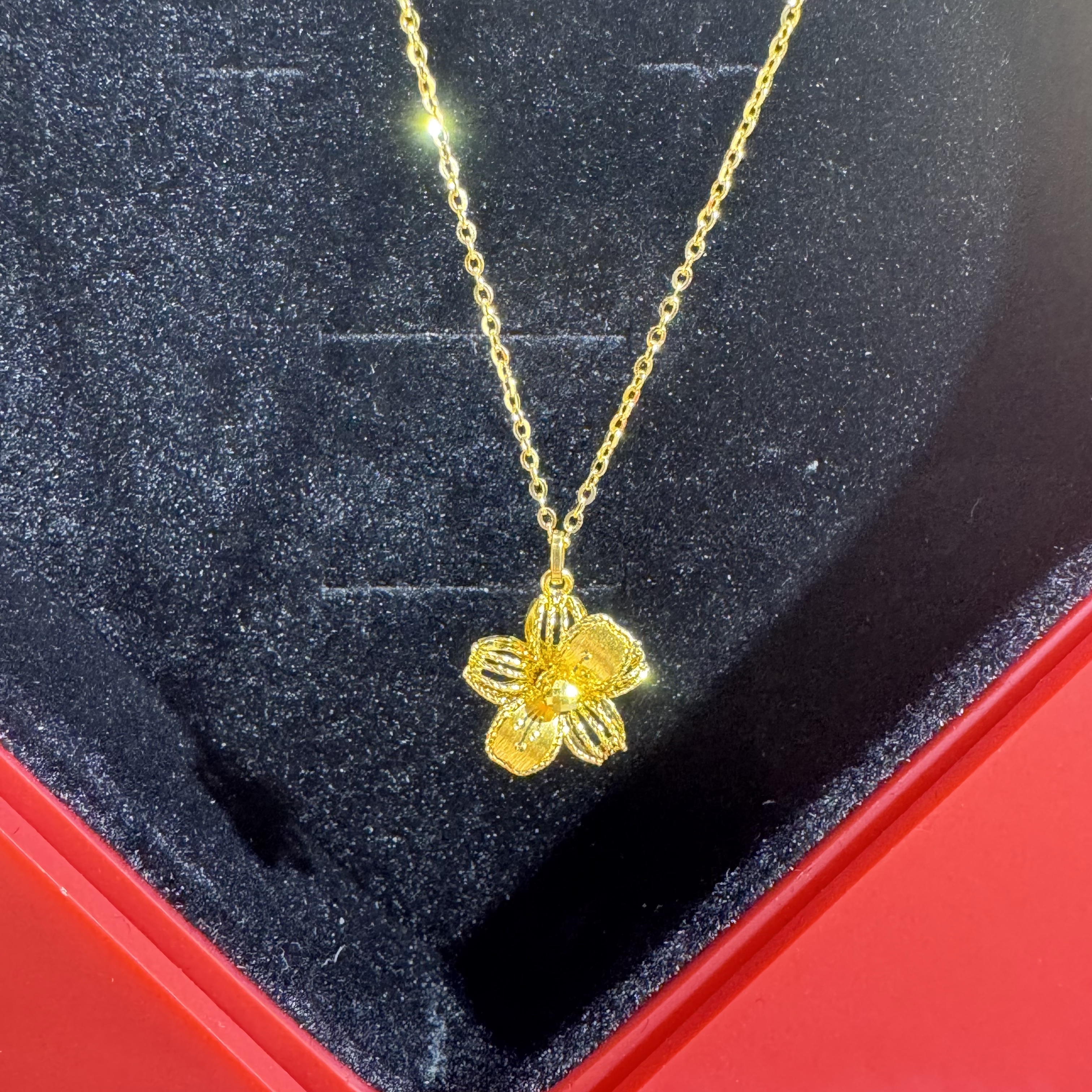 5G黄金足金999丝绸桃花套链轻奢时尚款 23019