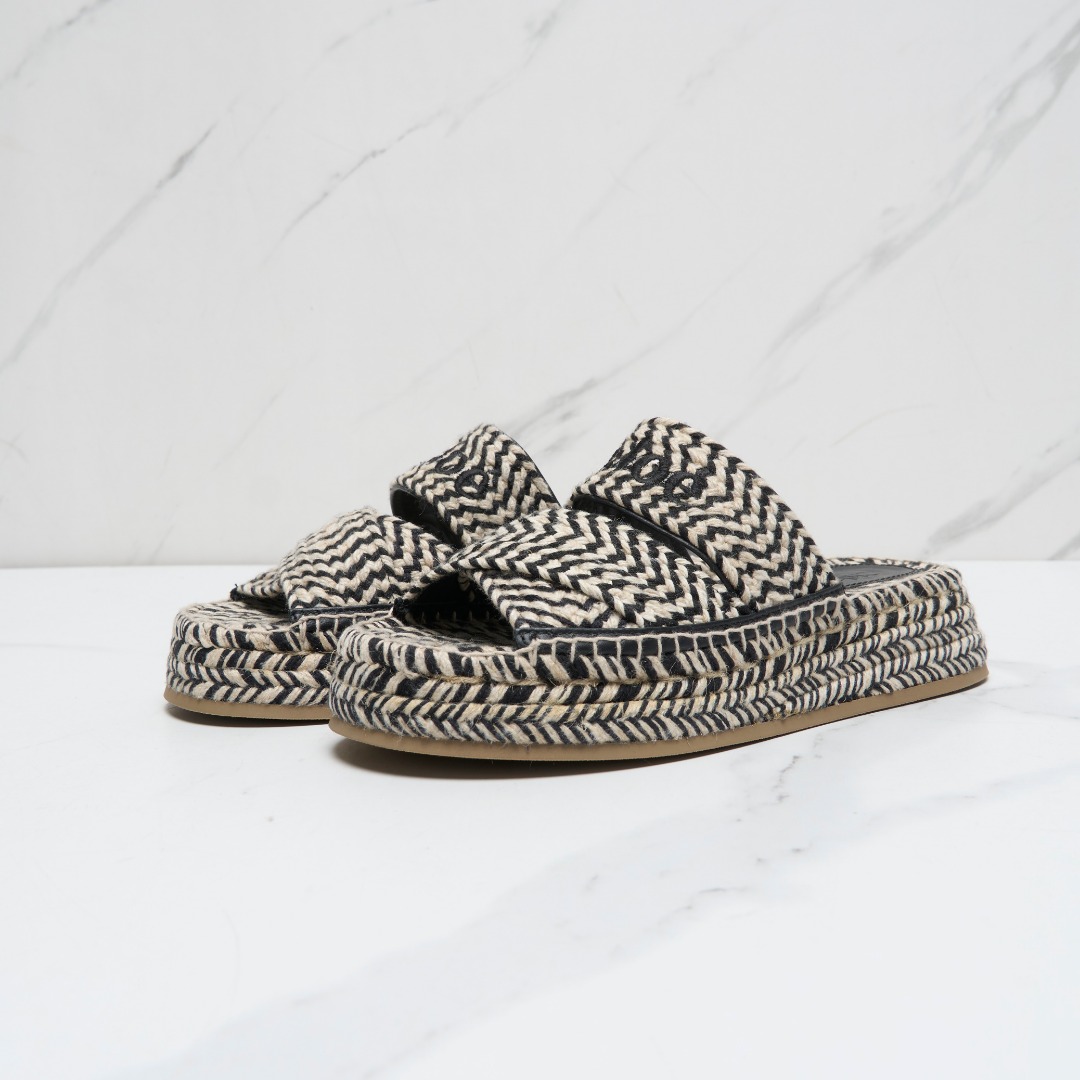 全新未使用/Chloe女士花纹厚底凉拖SCGS00229