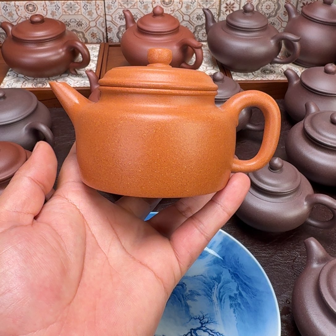 打***尜紫砂茶壶原矿黄降坡250cc