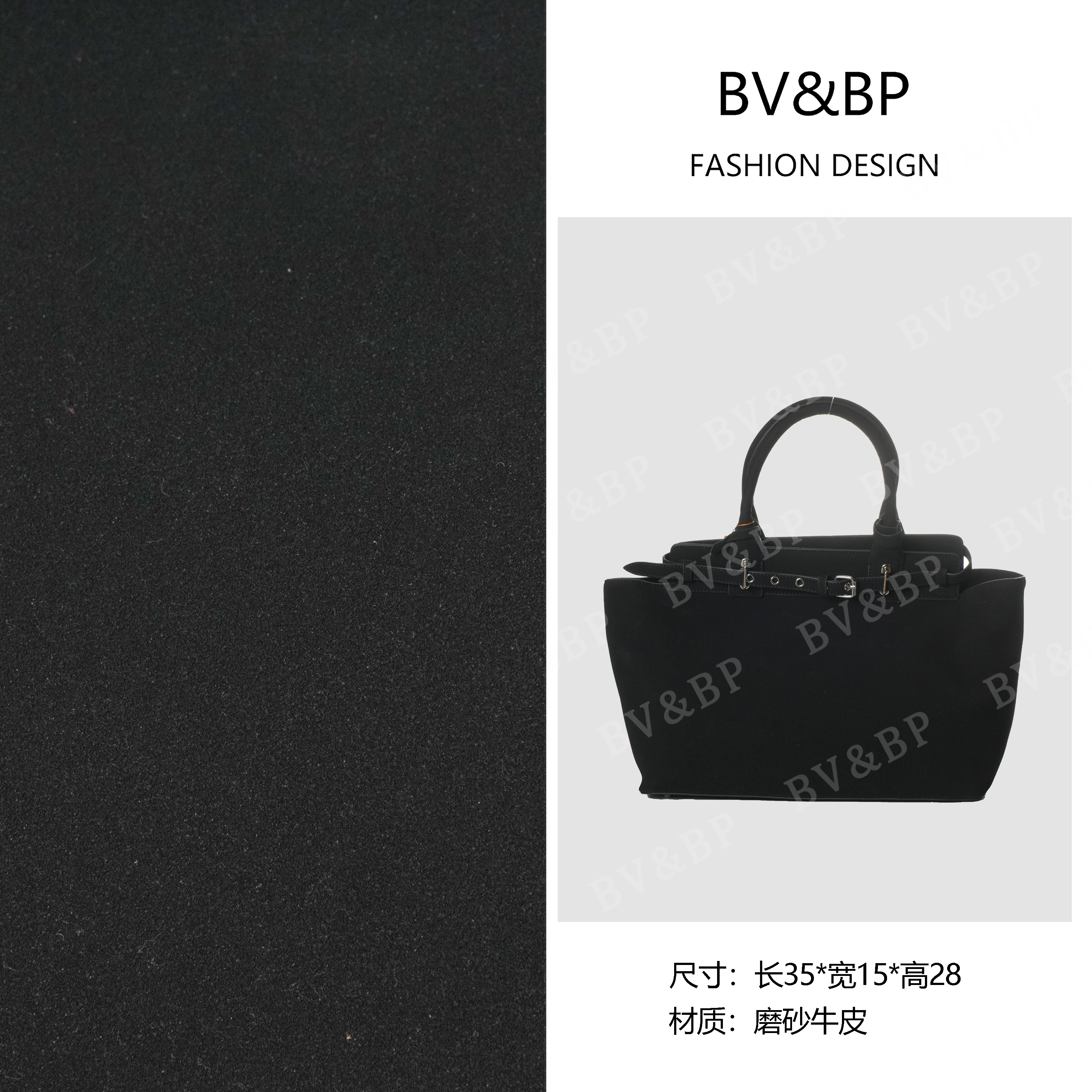 BV&BP· 原创设计 真皮高定手提单肩包  BV1329-黑色-PLD