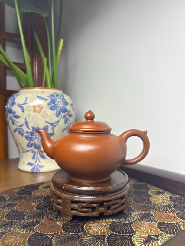 当代 230cc笑樱精品朱泥精工半手壶