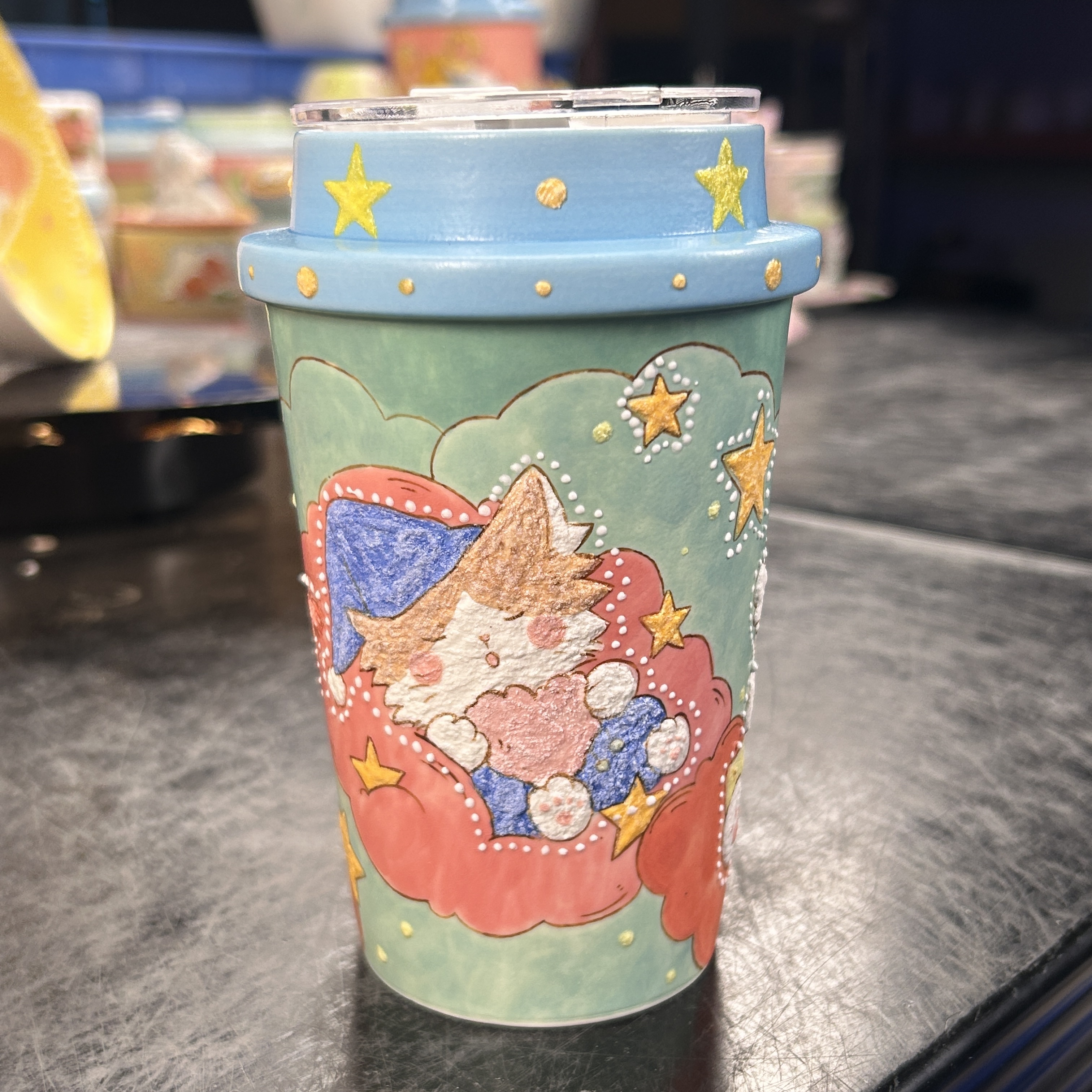 编号172猫咪岩彩随行杯