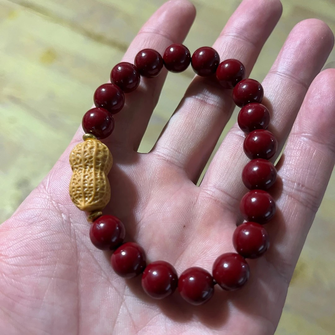 含辰砂工艺品C204辰砂手串卡1.0单圈手串（合成）
