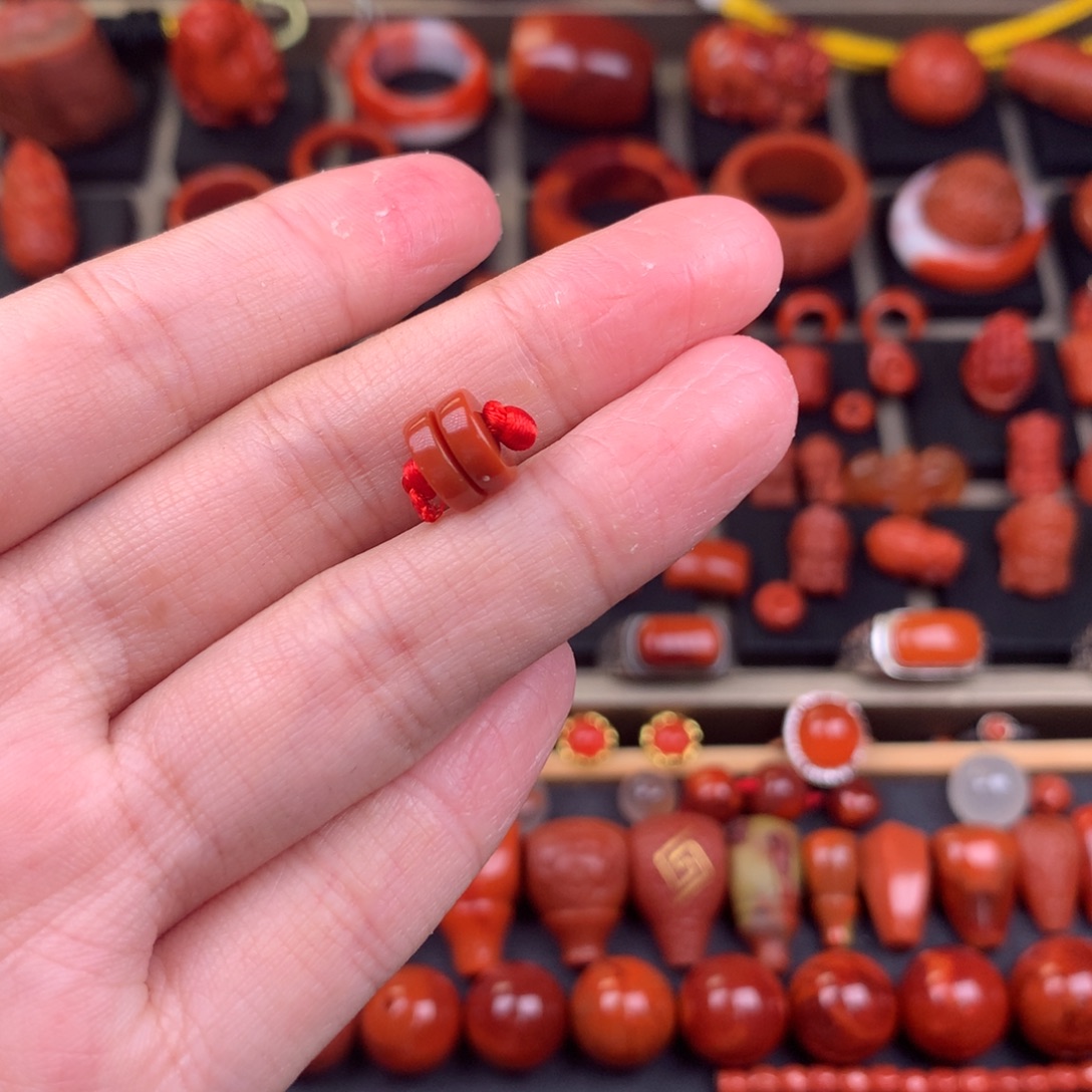 南红玛瑙未镶嵌精工直切隔片8+