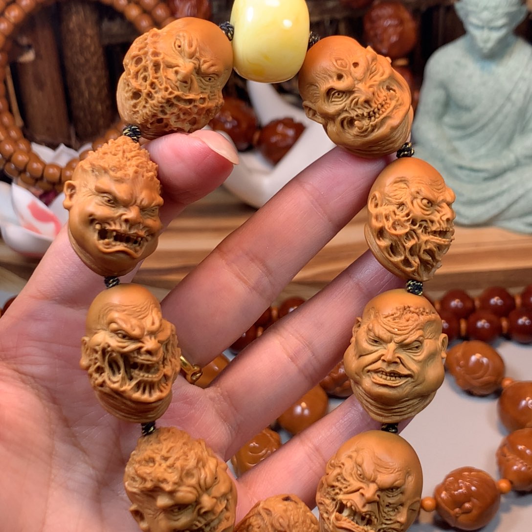 手串/手链橄榄核施**闹橄榄核化身佛爷手串