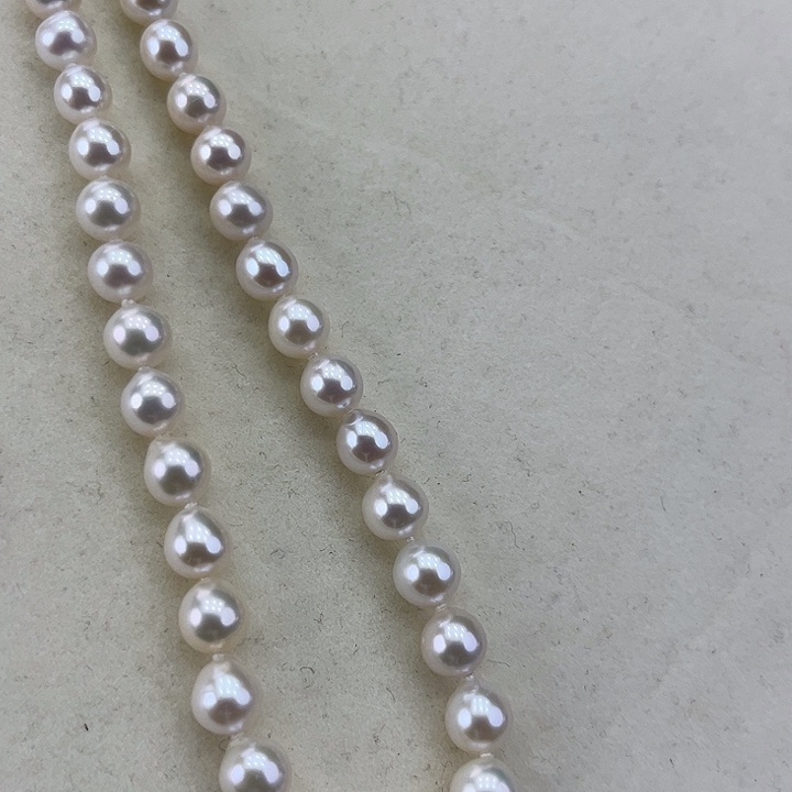 淡水珍珠颈饰银S925镶嵌卡7.5极光炫彩高品