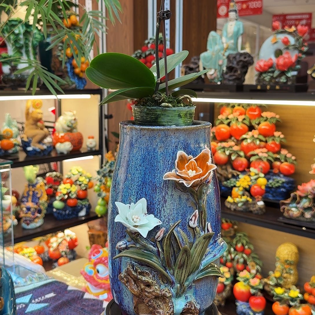 陶瓷27高度兰花原作瓶