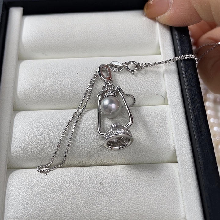 银S925镶嵌海水珍珠项链