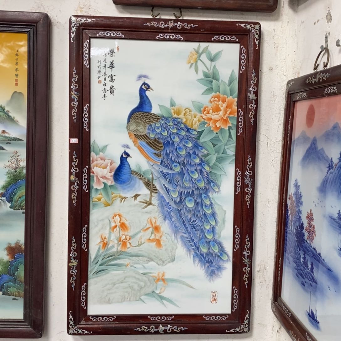 瓷片90*52 景德镇瓷板画柴窑烧制